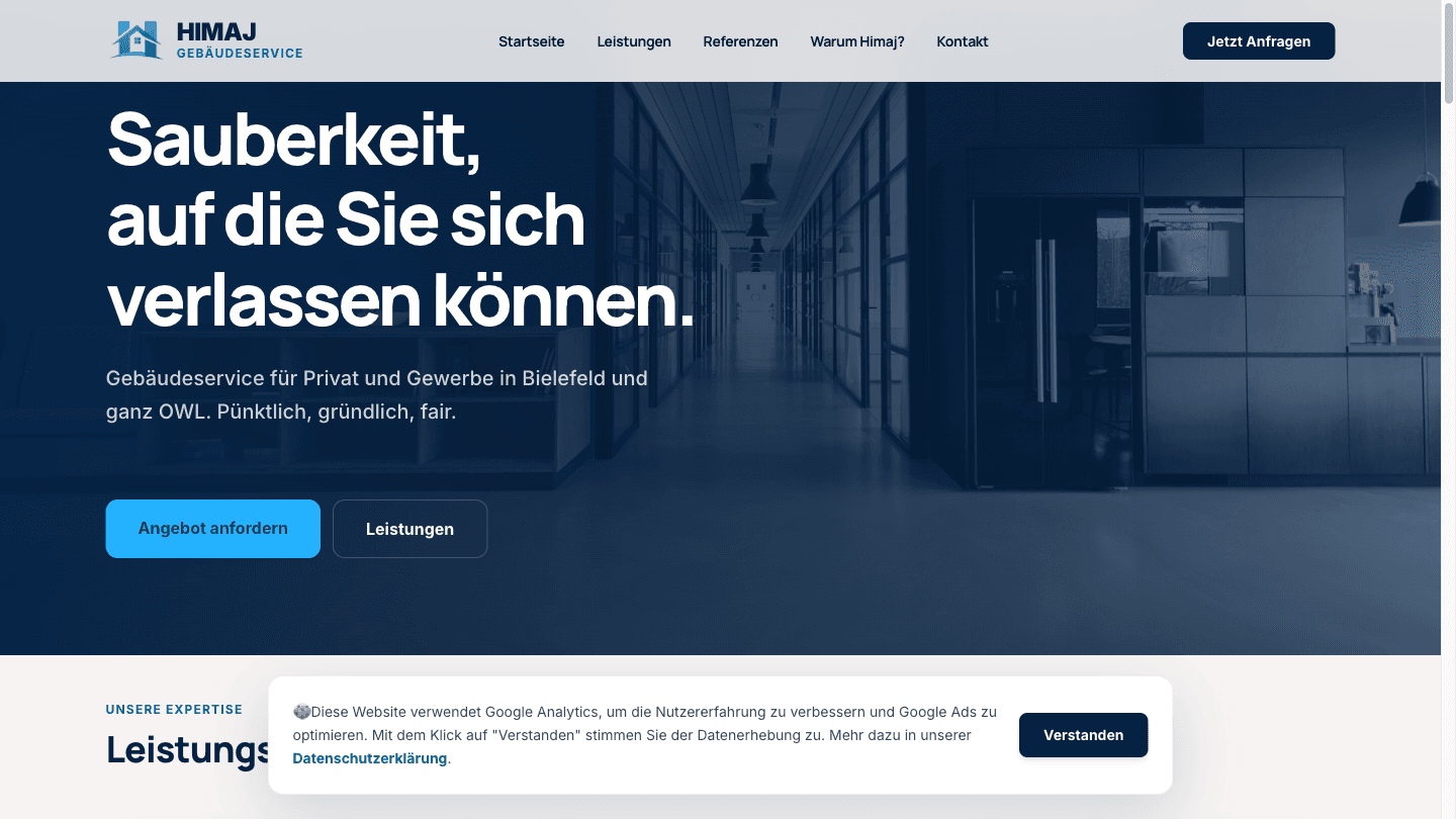 Himaj Gebäudeservice Desktop Mockup