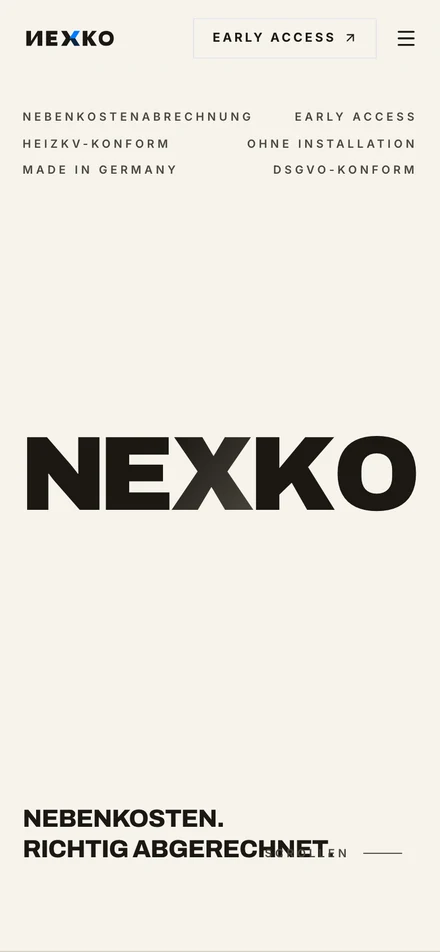 NEXKO — Ansicht auf dem Smartphone